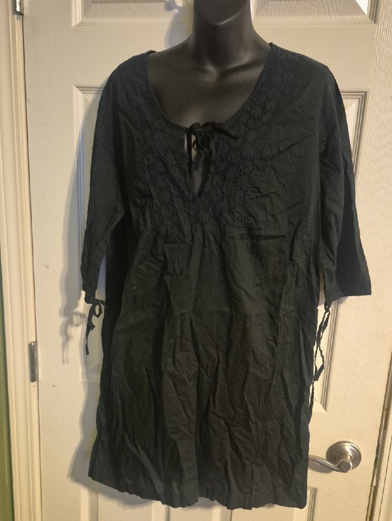 Merona Other - Merona Black Swim Coverup Tunic with Lace Yoke